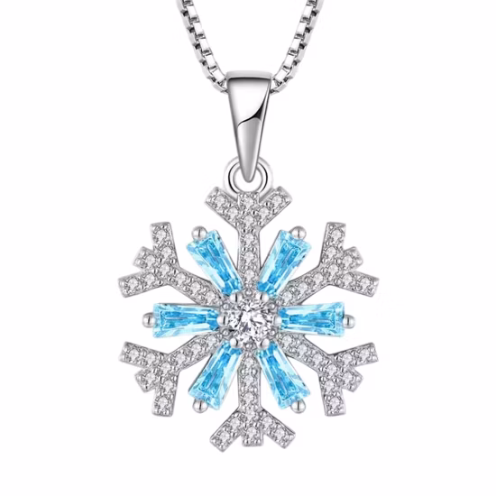 Silver Platinum Plated Rhinestones Girls Women Ladies Zinc Alloy Pendant Necklace